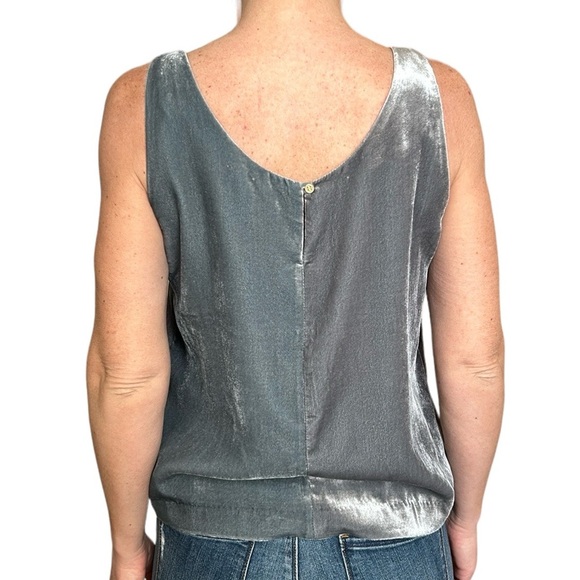 J. Crew Velvet Tank Top Scoop Neck in Gentle Sea 6 - Picture 5 of 15